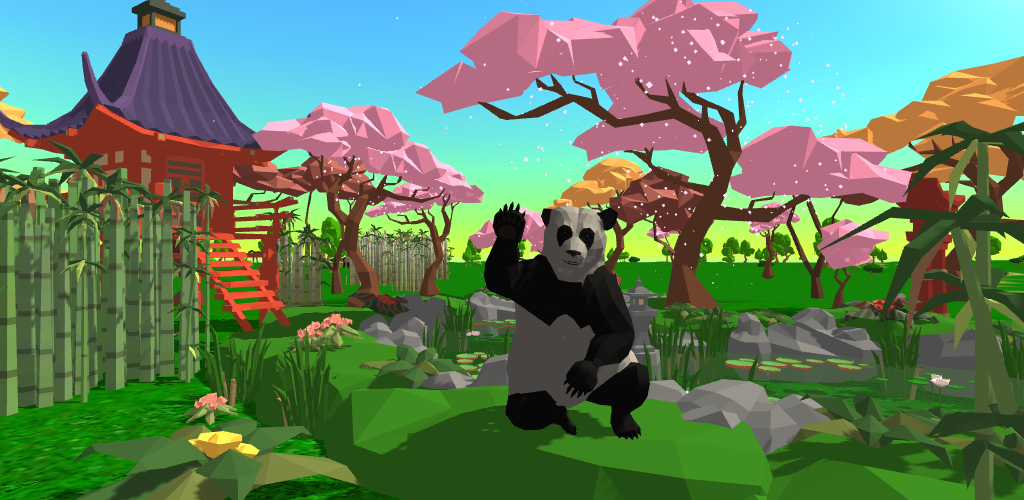 Panda Simulator 3D gameplay &mdash; a panda exploring a lush 3D forest world